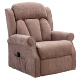 The Darwin - Dual Motor Riser Recliner Mobility Arm Chair in Mink Brushstroke Fabric - Clearance Morris Living