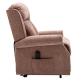 The Darwin - Dual Motor Riser Recliner Mobility Arm Chair in Mink Brushstroke Fabric - Clearance Morris Living