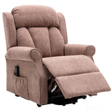 The Darwin - Dual Motor Riser Recliner Mobility Arm Chair in Mink Brushstroke Fabric - Clearance Morris Living