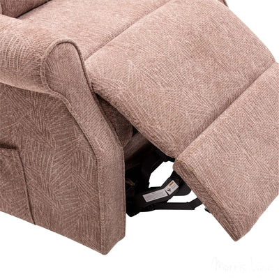 The Darwin - Dual Motor Riser Recliner Mobility Arm Chair in Mink Brushstroke Fabric - Clearance Morris Living
