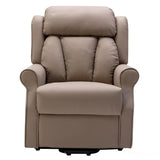 The Darwin - Dual Motor Riser Recliner Mobility Arm Chair in Taupe Leather - Refurbished Morris Living