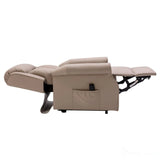 The Darwin - Dual Motor Riser Recliner Mobility Arm Chair in Taupe Leather - Refurbished Morris Living