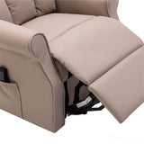 The Darwin - Dual Motor Riser Recliner Mobility Arm Chair in Taupe Leather - Refurbished Morris Living