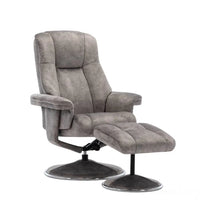 The Denver Swivel Recliner Chair & Footstool - Fabric - Elephant Morris Living