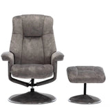 The Denver Swivel Recliner Chair & Footstool - Fabric - Elephant Morris Living