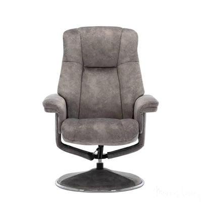 The Denver Swivel Recliner Chair & Footstool - Fabric - Elephant Morris Living