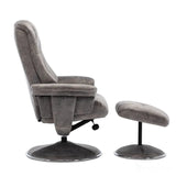 The Denver Swivel Recliner Chair & Footstool - Fabric - Elephant Morris Living