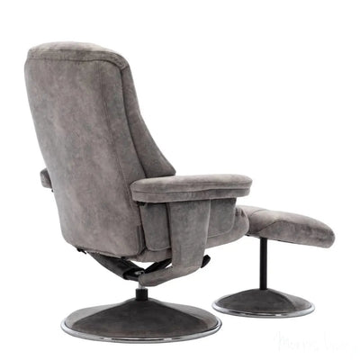 The Denver Swivel Recliner Chair & Footstool - Fabric - Elephant Morris Living