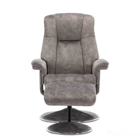 The Denver Swivel Recliner Chair & Footstool - Fabric - Elephant Morris Living - image 2