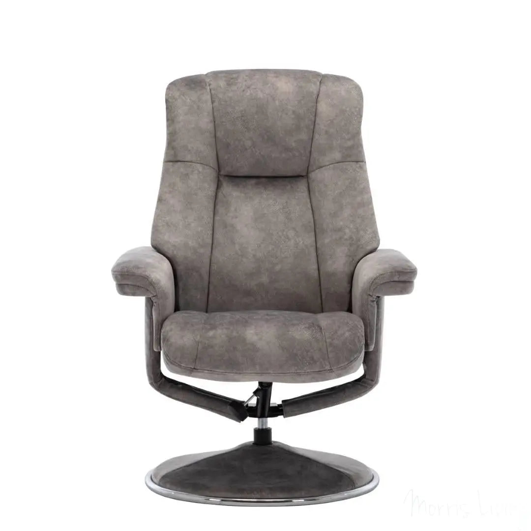 The Denver Swivel Recliner Chair & Footstool - Fabric - Elephant Morris Living