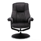 The Denver Swivel Recliner Chair & Footstool - Fabric - Liquorice Morris Living - thumbnail 2