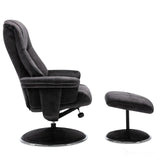 The Denver Swivel Recliner Chair & Footstool - Fabric - Liquorice Morris Living