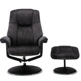 The Denver Swivel Recliner Chair & Footstool - Fabric - Liquorice Morris Living - thumbnail 4