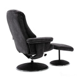 The Denver Swivel Recliner Chair & Footstool - Fabric - Liquorice Morris Living - thumbnail 6