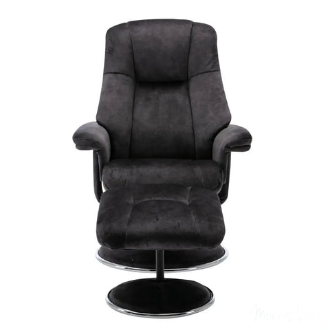 The Denver Swivel Recliner Chair & Footstool - Fabric - Liquorice Morris Living - image 7