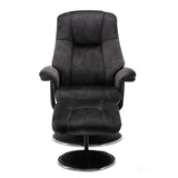 The Denver Swivel Recliner Chair & Footstool - Fabric - Liquorice Morris Living