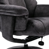 The Denver Swivel Recliner Chair & Footstool - Fabric - Liquorice Morris Living