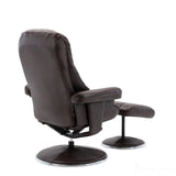 The Denver Swivel Recliner Chair & Footstool - Genuine Leather - Brown Morris Living - thumbnail 6