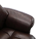 The Denver Swivel Recliner Chair & Footstool - Genuine Leather - Brown Morris Living - thumbnail 9