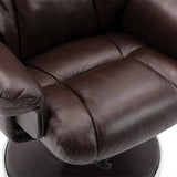 The Denver Swivel Recliner Chair & Footstool - Genuine Leather - Brown Morris Living - thumbnail 10
