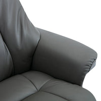 The Denver Swivel Recliner Chair & Footstool - Genuine Leather - Granite - Clearance Sale Morris Living