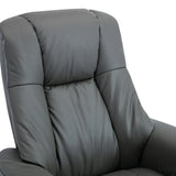 The Denver Swivel Recliner Chair & Footstool - Genuine Leather - Granite - Clearance Sale Morris Living