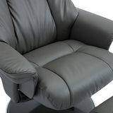 The Denver Swivel Recliner Chair & Footstool - Genuine Leather - Granite - Clearance Sale Morris Living