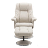 The Denver Swivel Recliner Chair & Footstool - Genuine Leather - Mushroom Morris Living - thumbnail 2