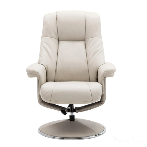 The Denver Swivel Recliner Chair & Footstool - Genuine Leather - Mushroom Morris Living - image 4