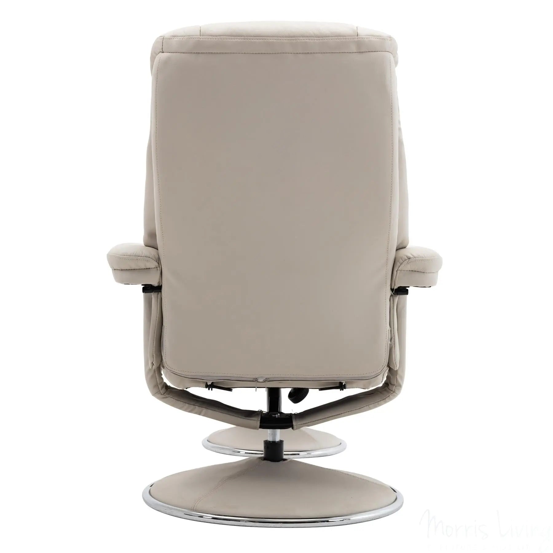 The Denver Swivel Recliner Chair & Footstool - Genuine Leather - Mushroom Morris Living