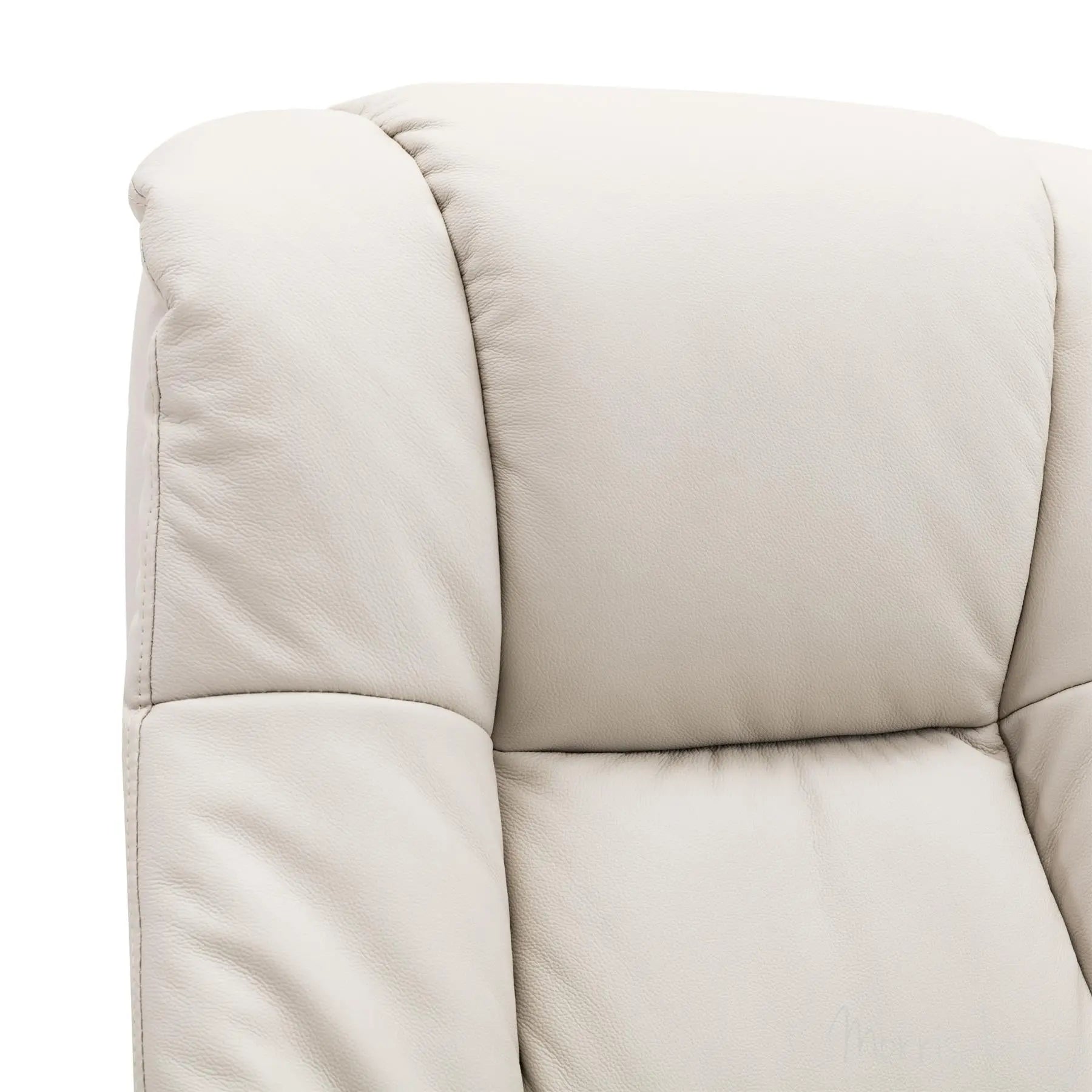 The Denver Swivel Recliner Chair & Footstool - Genuine Leather - Mushroom Morris Living