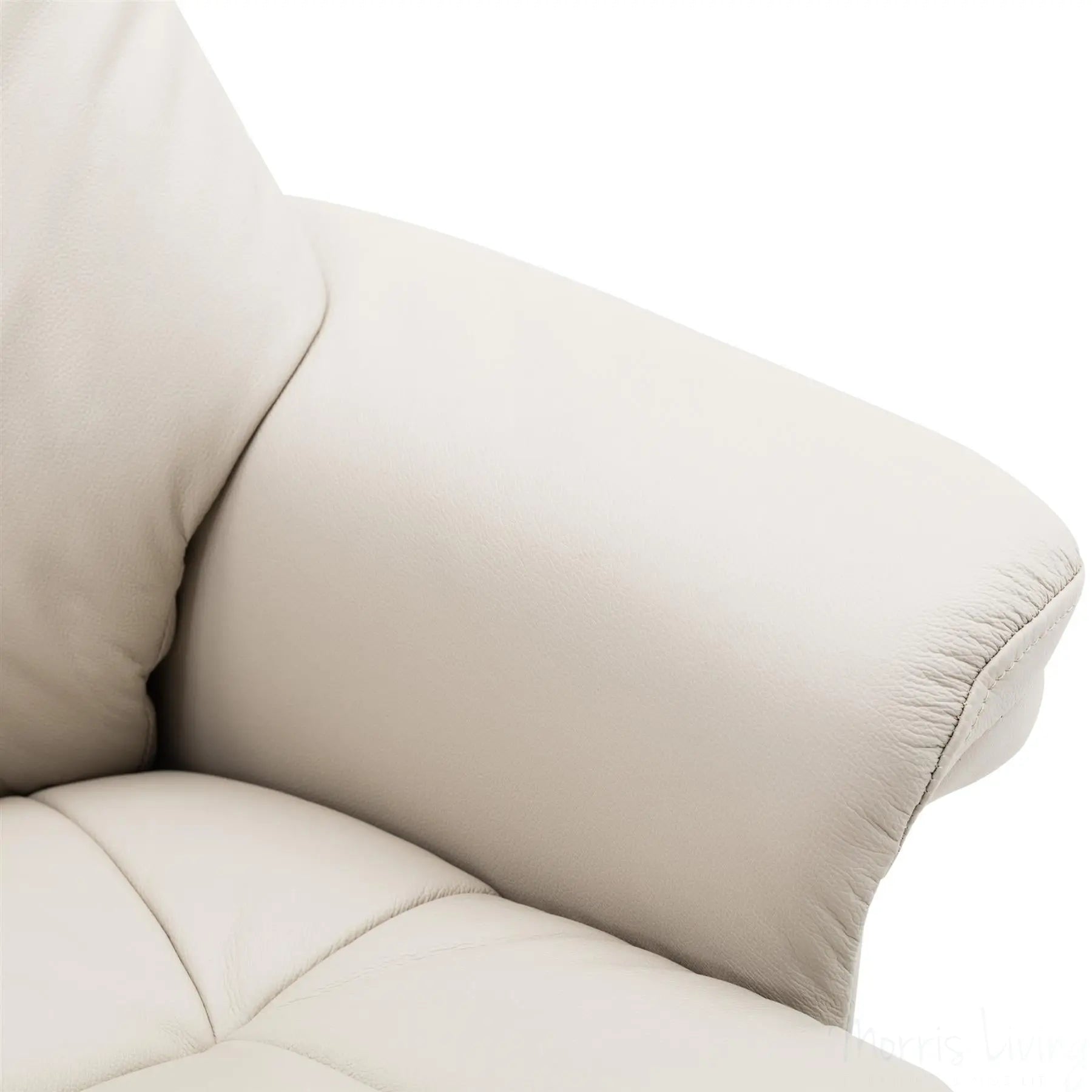 The Denver Swivel Recliner Chair & Footstool - Genuine Leather - Mushroom Morris Living