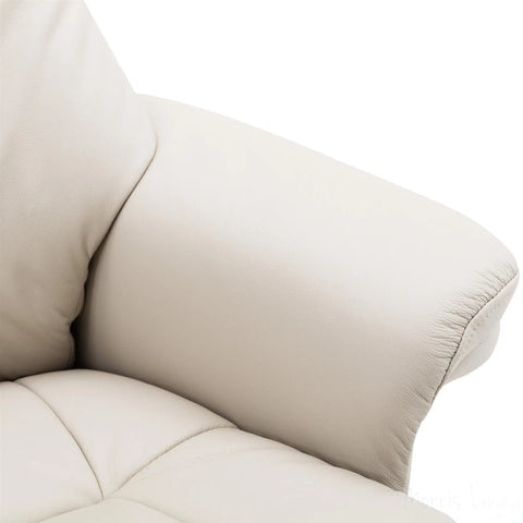 The Denver Swivel Recliner Chair & Footstool - Genuine Leather - Mushroom Morris Living - image 7