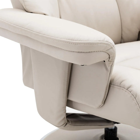 The Denver Swivel Recliner Chair & Footstool - Genuine Leather - Mushroom Morris Living - image 9