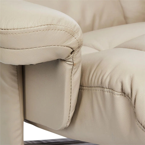 The Denver Swivel Recliner Chair & Footstool - Genuine Leather - Pebble Morris Living - image 6