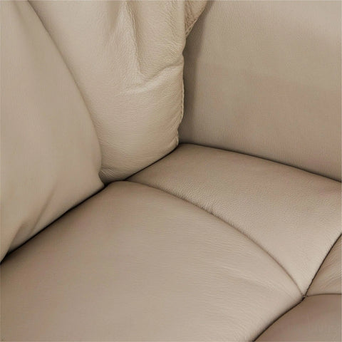 The Denver Swivel Recliner Chair & Footstool - Genuine Leather - Pebble Morris Living - image 7