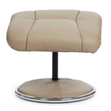 The Denver Swivel Recliner Chair & Footstool - Genuine Leather - Pebble Morris Living - thumbnail 8