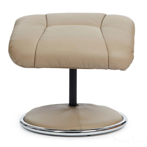 The Denver Swivel Recliner Chair & Footstool - Genuine Leather - Pebble Morris Living - image 8
