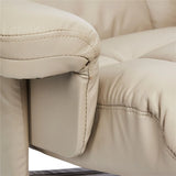 The Denver Swivel Recliner Chair & Footstool - Genuine Leather - Pebble Morris Living