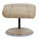 The Denver Swivel Recliner Chair & Footstool - Genuine Leather - Pebble Morris Living