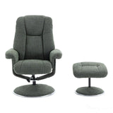 The Denver - Swivel Recliner Chair & Matching Footstool in Cha Cha Fern Fabric Morris Living - thumbnail 2