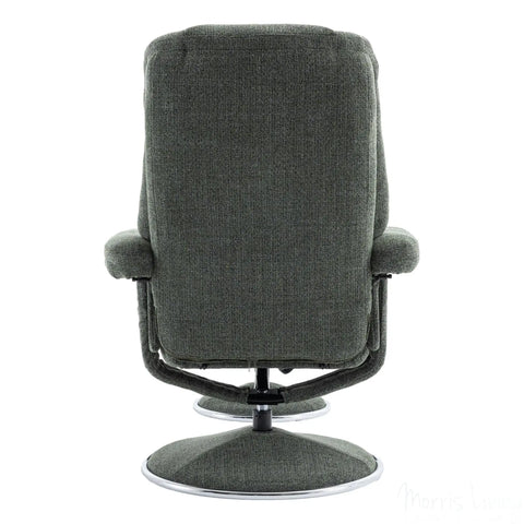 The Denver - Swivel Recliner Chair & Matching Footstool in Cha Cha Fern Fabric Morris Living - image 10