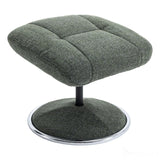 The Denver - Swivel Recliner Chair & Matching Footstool in Cha Cha Fern Fabric - Refurbished Morris Living