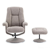 The Denver - Swivel Recliner Chair & Matching Footstool in Cha Cha Oat Fabric Morris Living