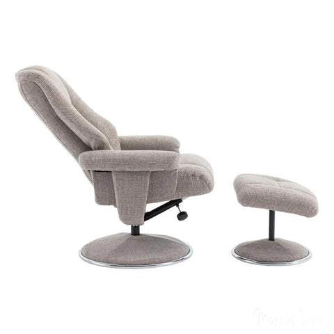 The Denver - Swivel Recliner Chair & Matching Footstool in Cha Cha Oat Fabric Morris Living - image 5