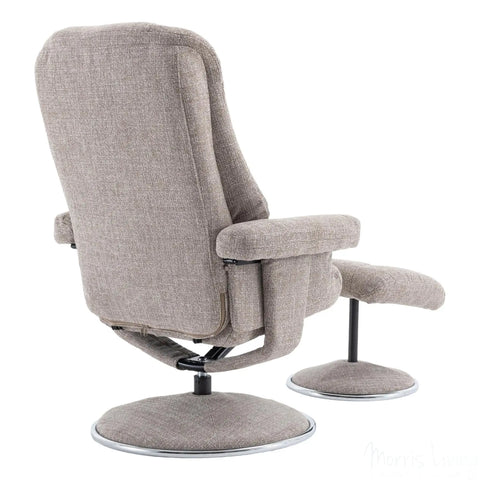 The Denver - Swivel Recliner Chair & Matching Footstool in Cha Cha Oat Fabric Morris Living - image 8