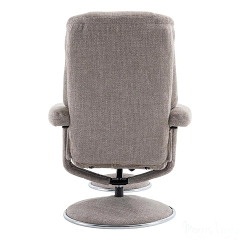 The Denver - Swivel Recliner Chair & Matching Footstool in Cha Cha Oat Fabric Morris Living - image 9