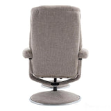 The Denver - Swivel Recliner Chair & Matching Footstool in Cha Cha Oat Fabric Morris Living