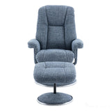 The Denver - Swivel Recliner Chair & Matching Footstool in Cha Cha Ocean Fabric Morris Living - thumbnail 3