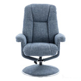 The Denver - Swivel Recliner Chair & Matching Footstool in Cha Cha Ocean Fabric Morris Living - thumbnail 4